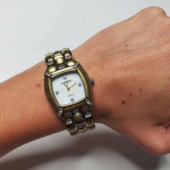 Chico's || Gold Watch W/ Diamond Like Studs - Picture 1 of 6